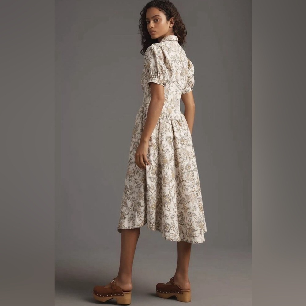 NWT! Anthropologie Pilcro Short-Sleeve Denim Midi Shirt Dress - US 8⚽️ - Picture 3 of 13